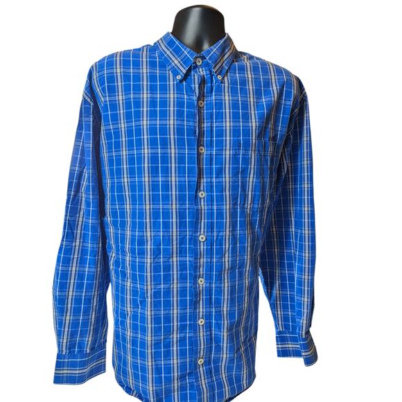 Izod Shirt Mens 2XL Plaid Button Down Long Sleeve Classic Fit Pockets Collar - Picture 10 of 16